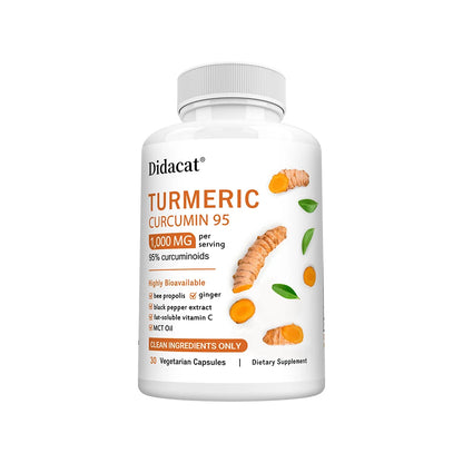 Turmeric Curcumin Supplement 1,000mg – 95% Curcuminoids with Black Pepper & Ginger, Supports Joint & Antioxidant Health