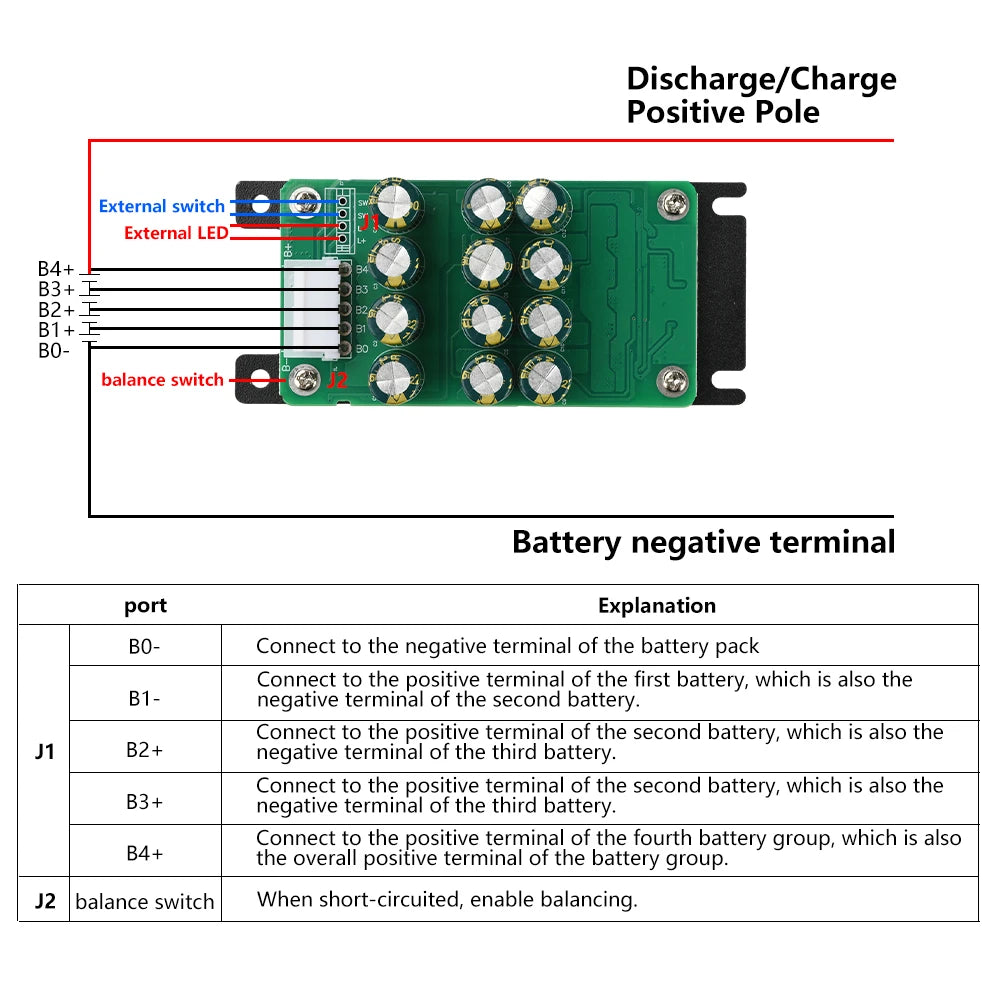 4S 5.5A Active Balancing Board For Capacitors Ternary Iron-Lithium Pressure Difference Balance Capacity Repair Energy Transfer