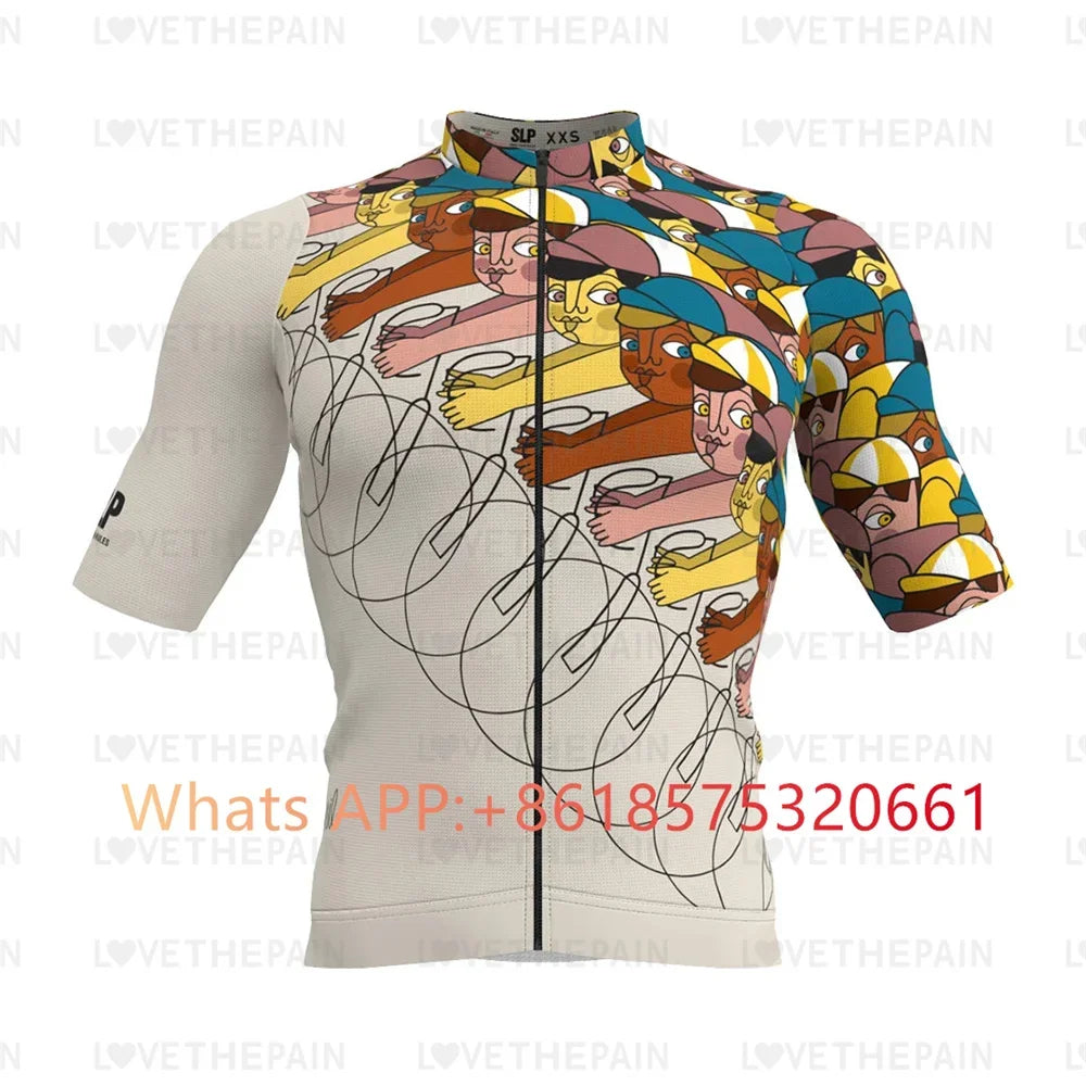 SLp Men Cycling Jersey Classic Cycling Racing Tops Short Sleeve Cyclist Clothes Shirt Maillot Summer Bicycle Bike Wear SLOPLINE