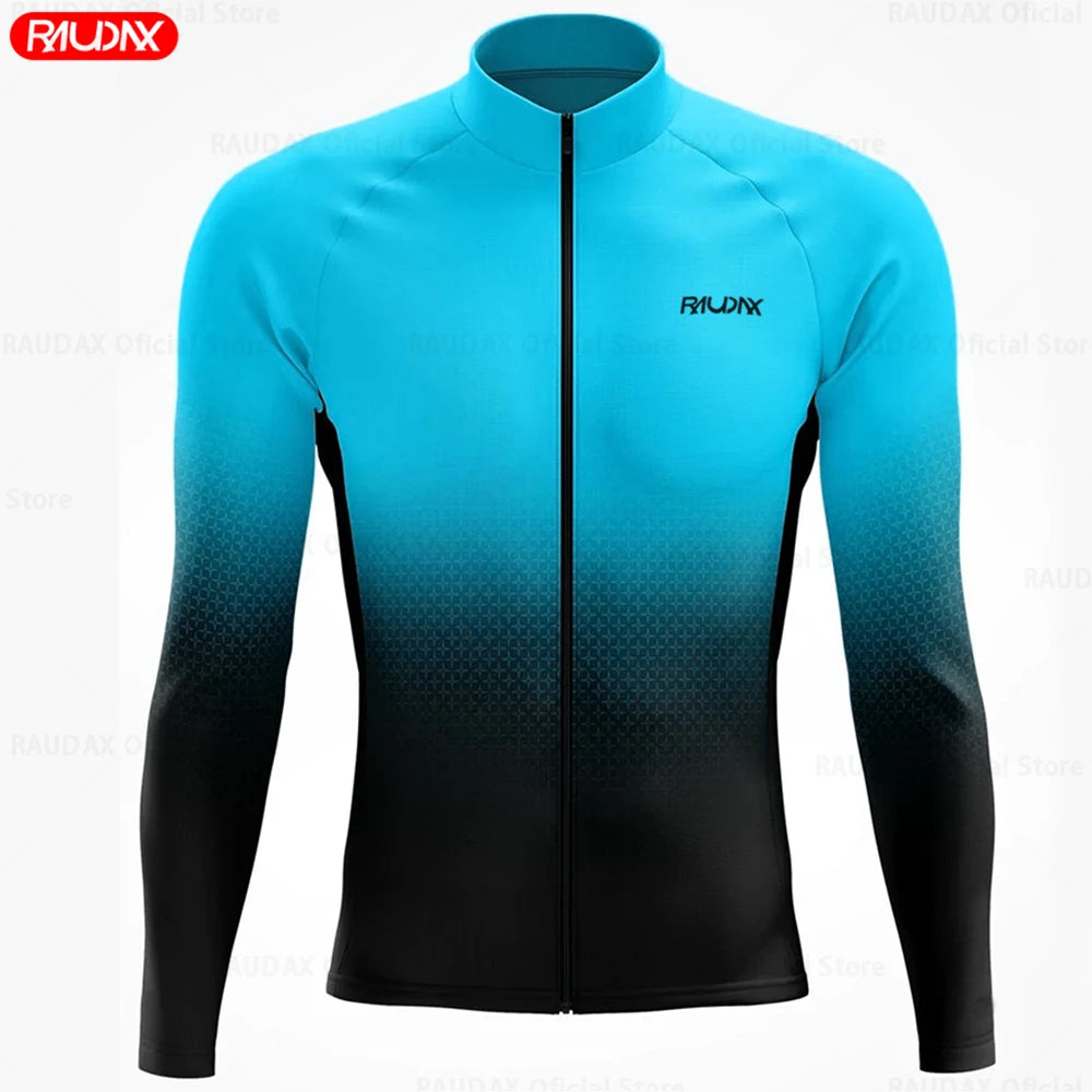 Raudax Spring and Autumn Cycling Jersey Sets Men's Cycling Clothes Mountain Road Bicycle Long Sleeve Roupa De Ciclismo Clothing