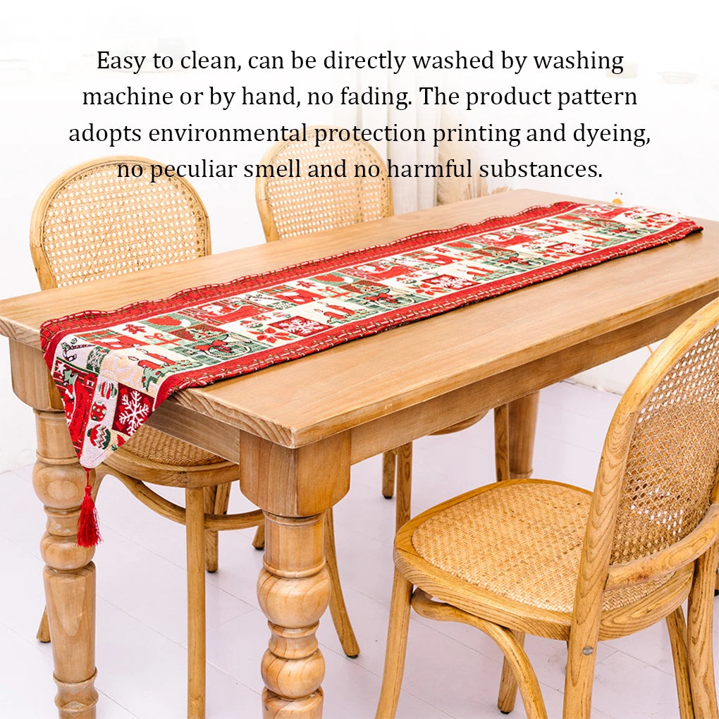 Xmas Tablecloth Printed Table Runner Party Decorations New Snowflake