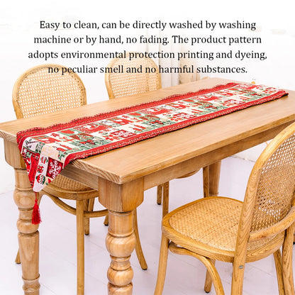 Xmas Tablecloth Printed Table Runner Party Decorations New Snowflake