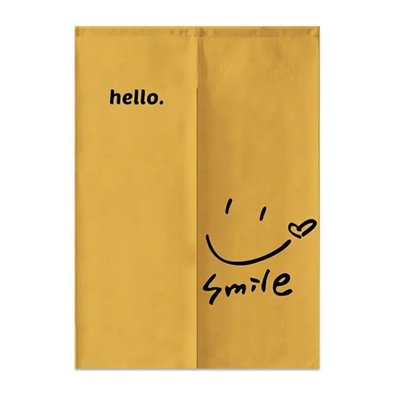 Nordic Creative Happy Face Door Curtain Home Decorations Hanging Curtains Kitchen Bathroom Partition Curtain Japanese Noren