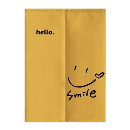 Nordic Creative Happy Face Door Curtain Home Decorations Hanging Curtains Kitchen Bathroom Partition Curtain Japanese Noren