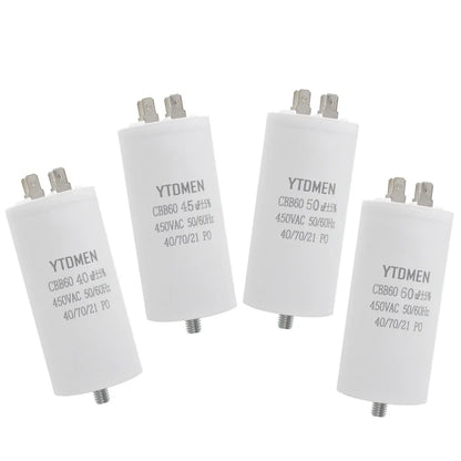 CBB60 Motor Capacitors with Screw Double Insert 450V AC Starting Capacitor 4uF~60uF capacitance for Air Compressor Water Pump