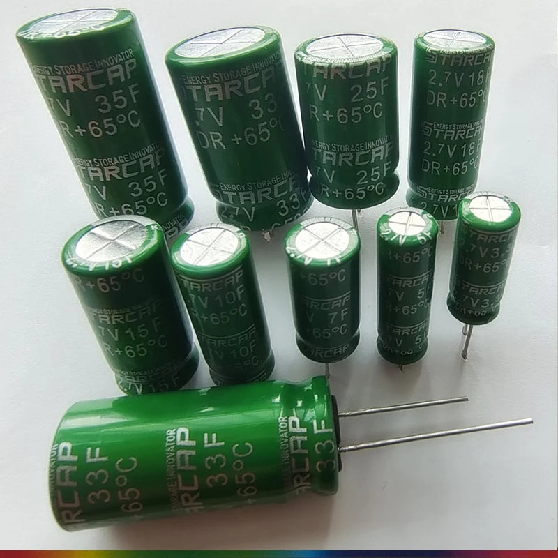 (10PCS)2.7V 1F 3F 3.3F 5F 7F Supercapacitor /Super Faraday capacitor 8x12mm 8X20MM 8X25MM 8X30MM