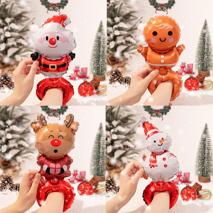 10/50 Wrist Balloons Santa Claus Snowman Gingerbread Man Reindeer Christmas Party New Year's Gifts Foil Wristband Balloons