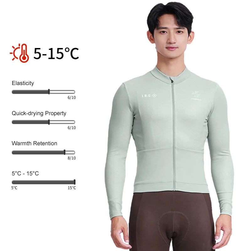 INBIKE Men's Thermal Fleece Long Sleeve Cycling Jersey Autumn Winter Windproof Breathable Jackets for Road Bike Riding Clothing