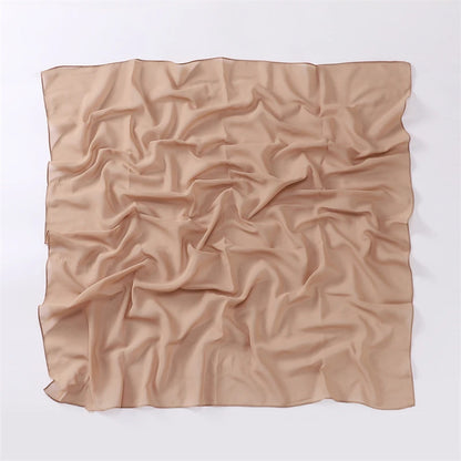 Muslim Chiffon Hijab Scarf Solid Color Square Head Wrap For Women Hijabs Scarves Jersey Hijabs Islamic Turban Headband Shawl