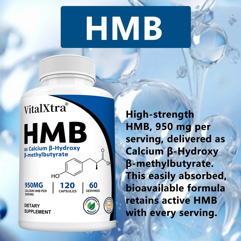 Ultra Strength HMB Supplement Capsules, Supports Muscle Growth, Maintains Muscle Health, and Supports Recovery After Exercise