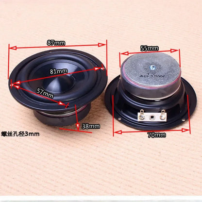 SOTAMIA 2Pcs 3 Inch Midrange Bass Full Range Speakers 4 Ohm 15W PP Cone Waterproof Speaker Hifi Music Home Theater Loudspeaker