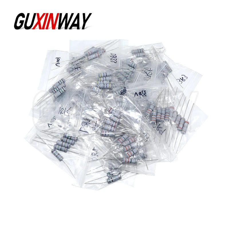 150PCS Resistor Kit 2W 3W 5W 5% 30valuesX5PCS Carbon Film Resistance 0.1R-750R ohm 1K-820K Set