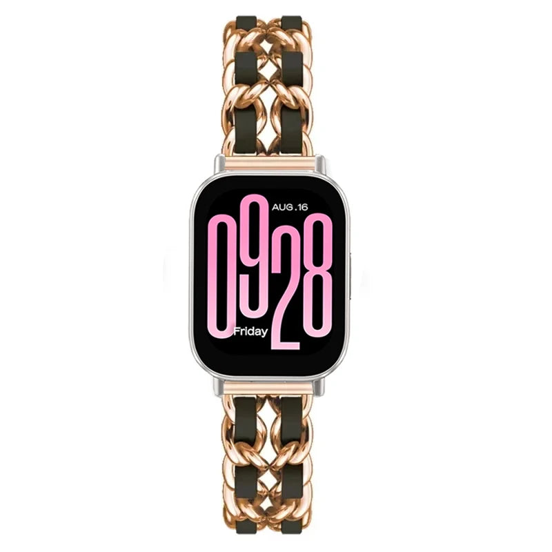 Luxury Leather+metal Band For Xiaomi Redmi Watch 5 Active Wristband Strap For Redmi Watch 5 Lite Correa 22mm Bracelet Accessorie
