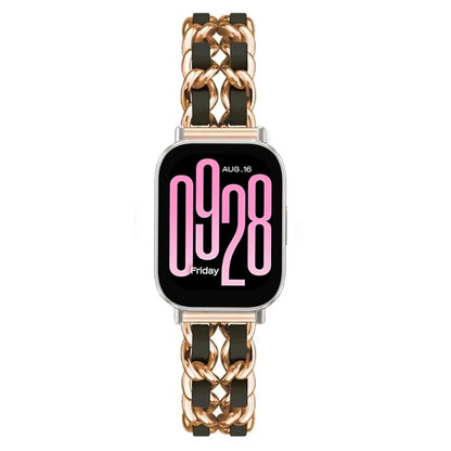 Luxury Leather+metal Band For Xiaomi Redmi Watch 5 Active Wristband Strap For Redmi Watch 5 Lite Correa 22mm Bracelet Accessorie
