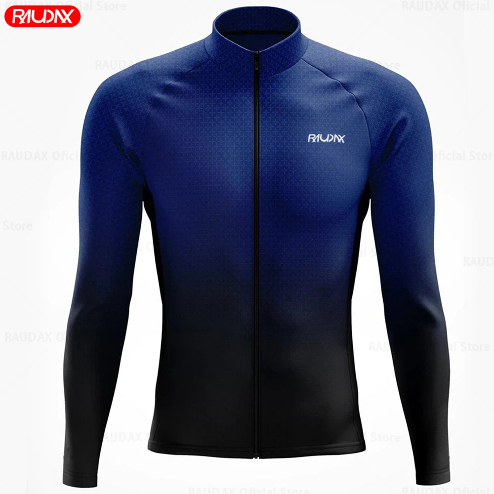 Raudax Spring and Autumn Cycling Jersey Sets Men's Cycling Clothes Mountain Road Bicycle Long Sleeve Roupa De Ciclismo Clothing