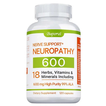 Neuropathy Support Supplement 600mg - Reduces Stress, Promotes Nerve Health and Brain Function, Cellular Energy, Non-GMO