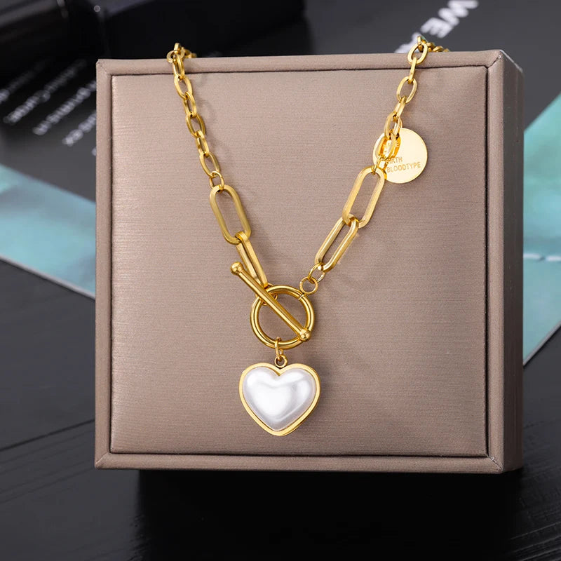 Double Layer Hollow Clavicle Chain Stainless Steel Necklace For Women Punk Hip-Hop Streetwear Jewelry Dropshipping