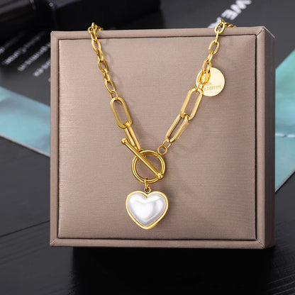 Double Layer Hollow Clavicle Chain Stainless Steel Necklace For Women Punk Hip-Hop Streetwear Jewelry Dropshipping