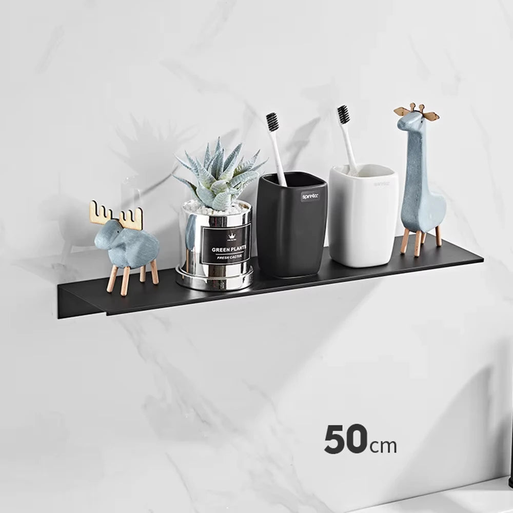 30/40/50CM Bathroom Shelf Aluminum Floating Shelves for Wall Mounted Shower Organiser Kitchen Storage Rack Bathroom Accessories