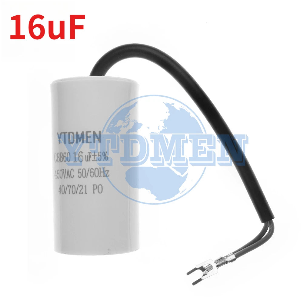 CBB60 Capacitor 450V AC Motor Run Capacitors 4UF 6UF 8UF 10UF 12UF 18UF 20UF 30UF 40UF 50UF 60UF for Washing Machine, Water Pump
