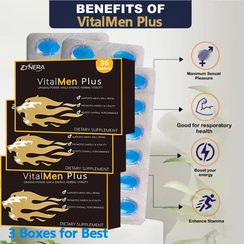 Blue Tablets  Shilajit Ashwagandha & Black Maca & Saw Palmetto Tablets Best Male Supplement
