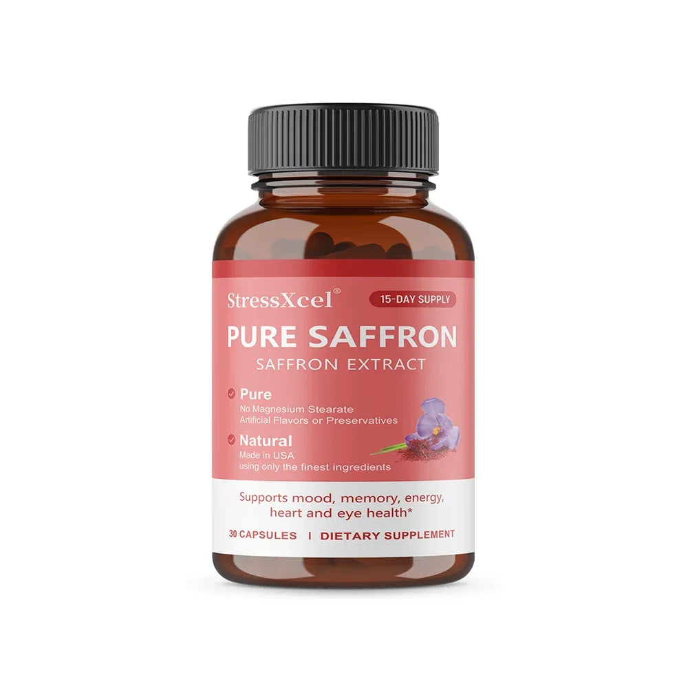 Saffron Supplement, Protects Eye Health, Improves Dull Skin Tone, Promotes Blood Circulation, and Boosts Metabolism