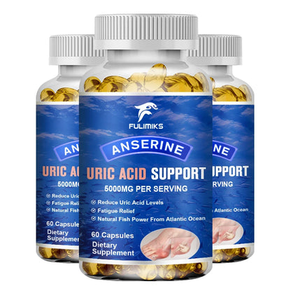 High Potency Uric Acid Balance Supplement, with Anserine, Turmeric & Celery, Supports Detox, Joint Function & Fatigue Relief