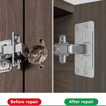 40/2pcs Hinge Repair Plate Furniture Drawer Cabinet Repair Fixing Plate Kitchen Cupboard Door Hinge Mounting Kit Household Tool
