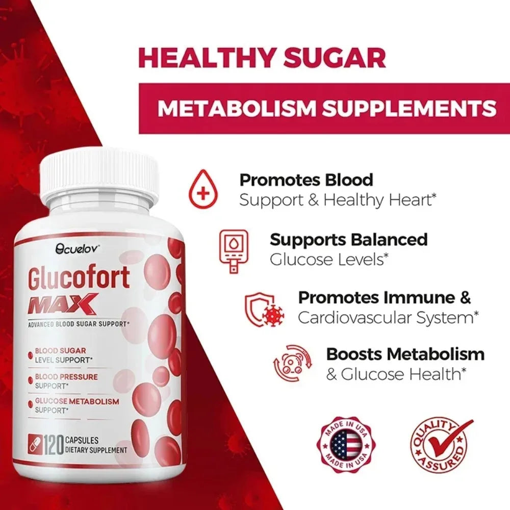 Glucofort Supplement Capsule with Vitamin C, Ginseng, Advanced Blood Sugar Support, Promotes Immune, Boosts Metabolism