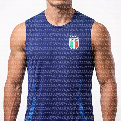 Summer Italian national football team sleeveless sports training vest men's printed breathable quick drying vest FamilyMatching