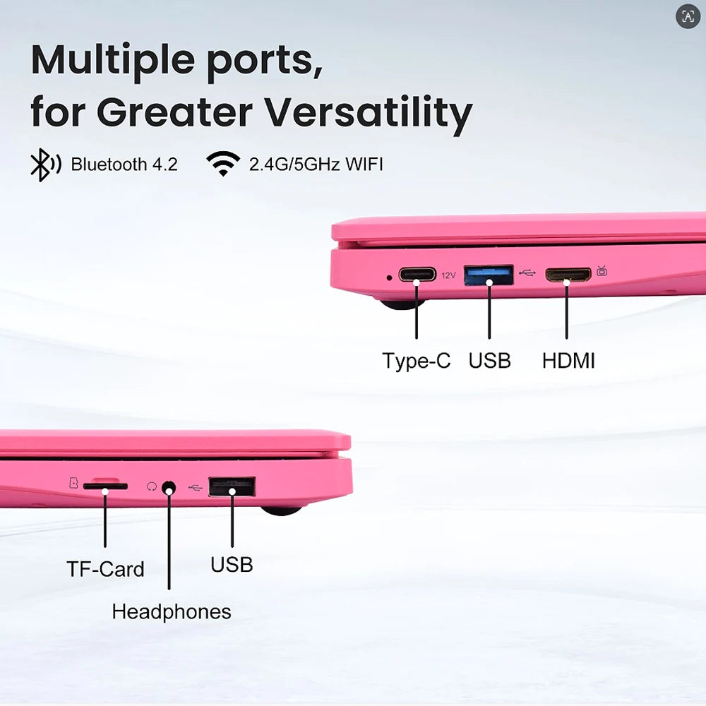 Windows11 Laptop 10.1inch Notebook Computer Learning Laptop Netbook for Kids Men Women (8GB/128GB)