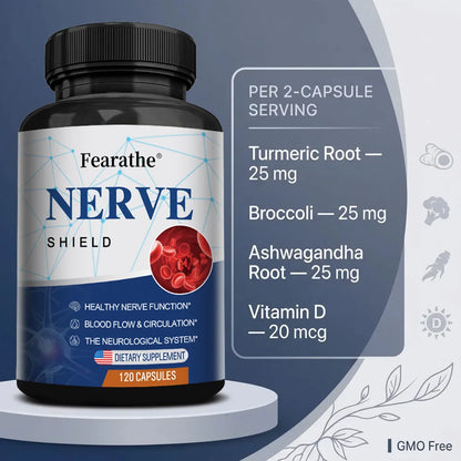 Nerve Support Supplement - B Vitamins, Supports Nerve & Brain Function, Neurotransmitters, Blood Circulation & Joint Health