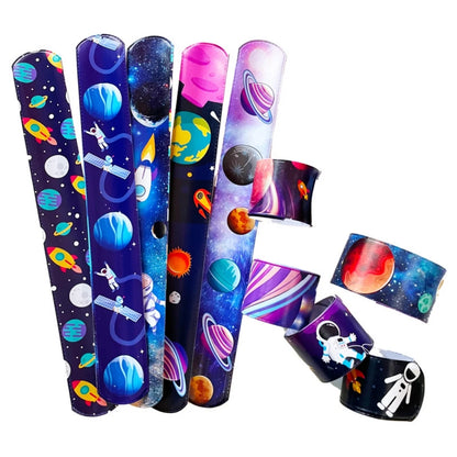 10-50 Pcs Cartoon Space Astronaut Theme Clapping Circle Wristband, Birthday Space Party Carnival School Kindergarten Gift Prize