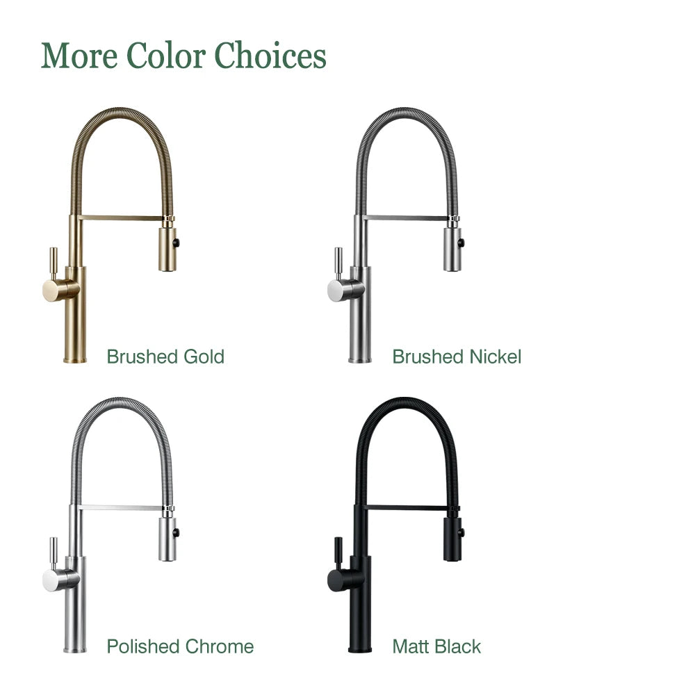 Brushed Gold Kitchen Faucets Single Handle Pull Out Kitchen Mixer Hot And Cold Water Swivel Degree Water Tap