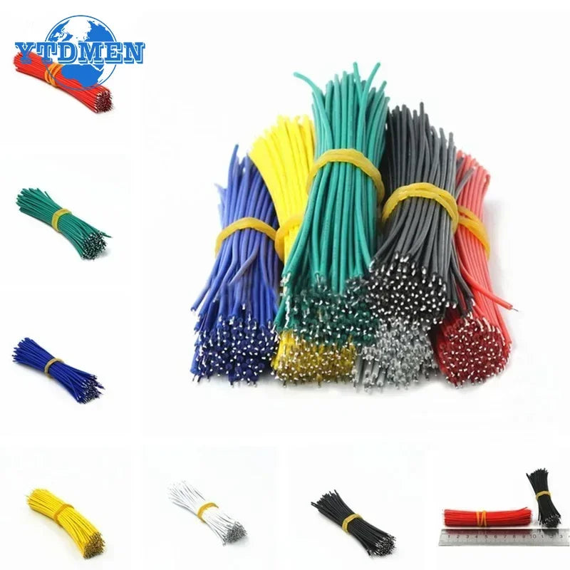 100/120pcs Tin-Plated Electronic Wires Breadboard PCB Jumper Wire 24AWG / 26AWG 6Color Red Blue Green White Yellow Black Diy Kit