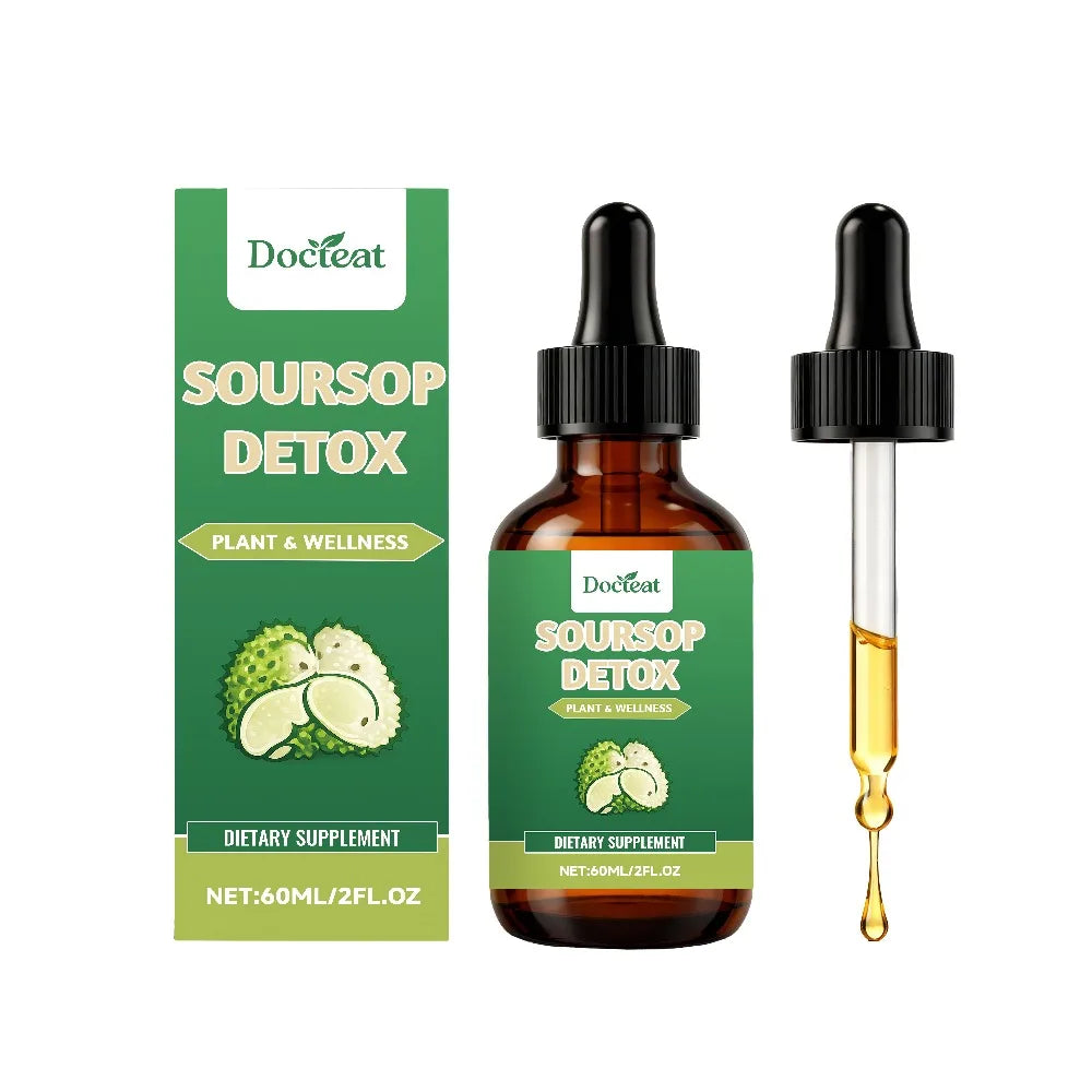 Soursop Drops 60ml–Plant Based Wellness Supplement Supports Natural Detox Immunity Digestion & Energy for Adults
