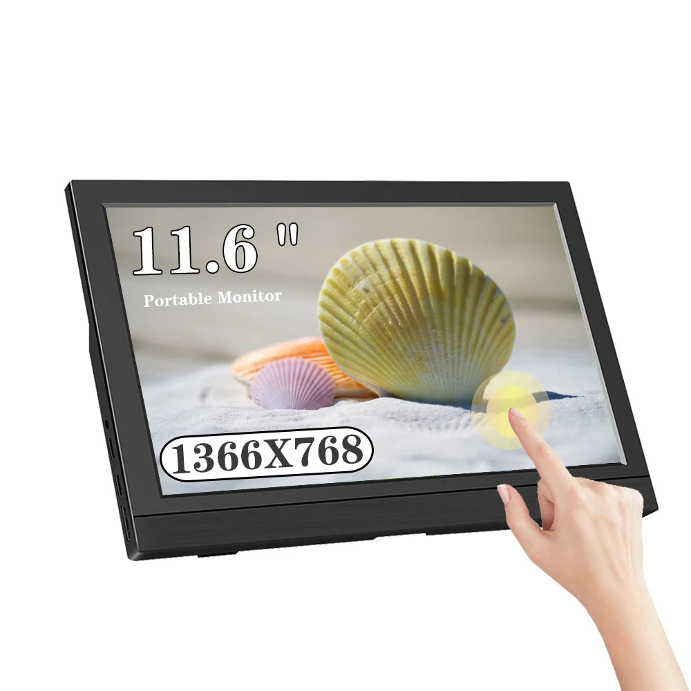 The 11.6-inch portable monitor supports gaming screens on laptops, PCs, Xbox, and Switch. Touchable