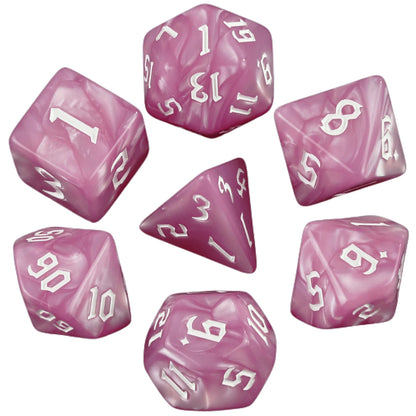 DND 7pcs Polyhedral Dice Set Pearl Swirl for Role Playing Table Games Party Supplies