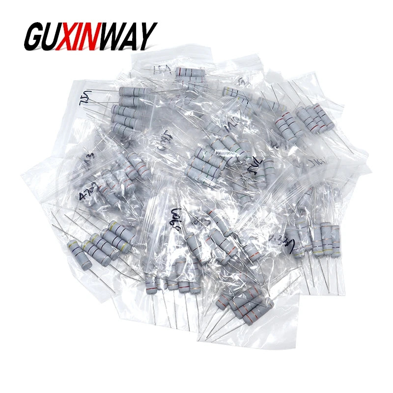 150PCS Resistor Kit 2W 3W 5W 5% 30valuesX5PCS Carbon Film Resistance 0.1R-750R ohm 1K-820K Set