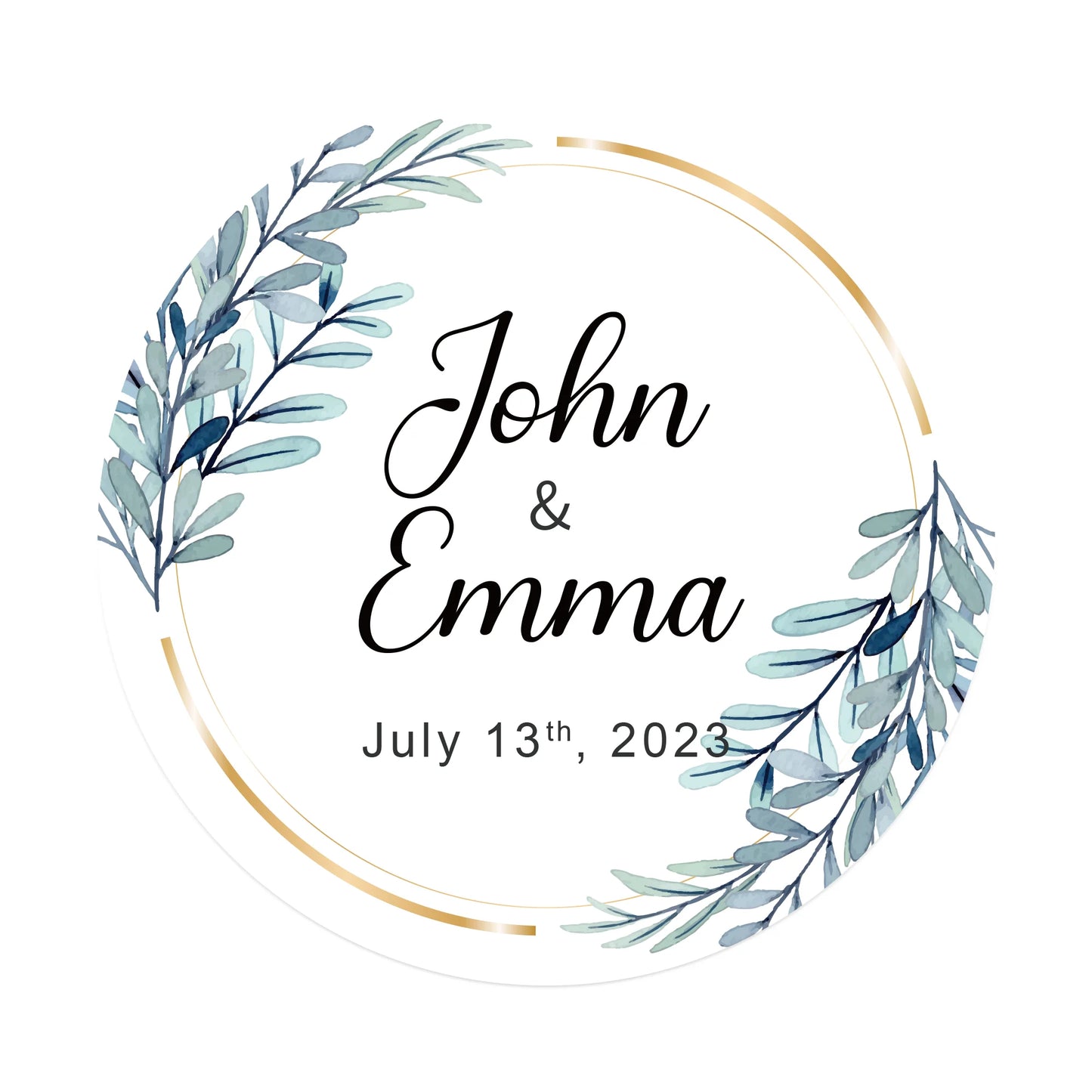 100 Pcs Personalized Round Label Stickers Custom Stickers of Name Date Thank You,for Bridal Shower Wedding Party Favors