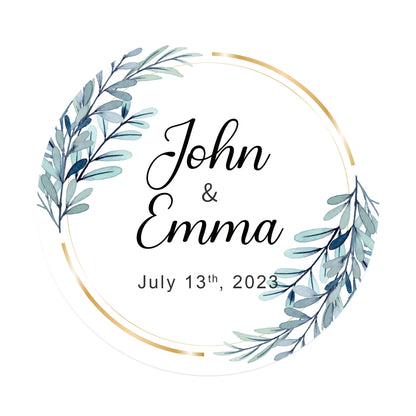 100 Pcs Personalized Round Label Stickers Custom Stickers of Name Date Thank You,for Bridal Shower Wedding Party Favors
