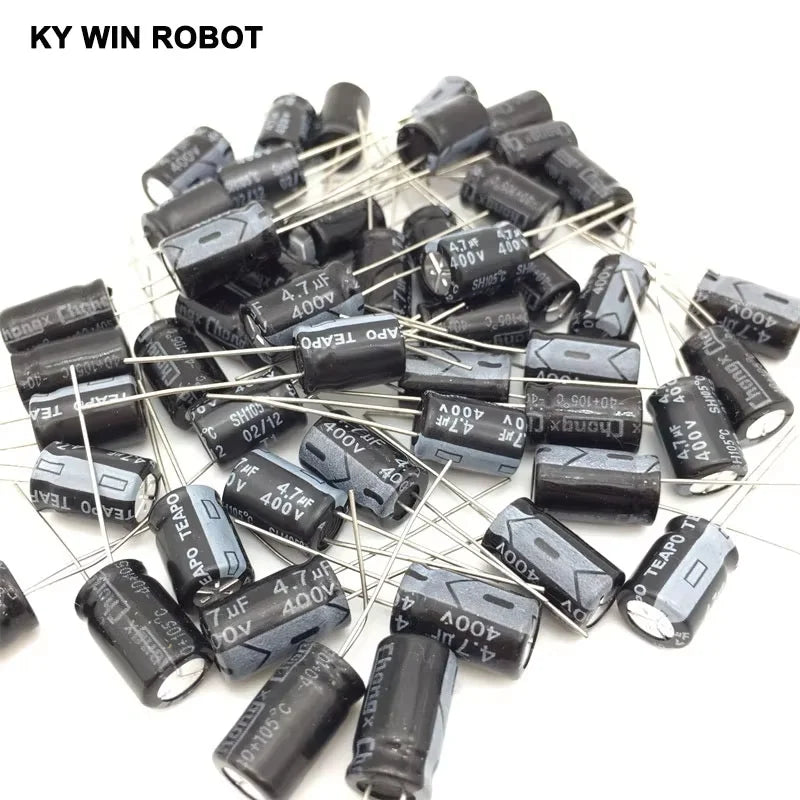 20PCS Electrolytic Capacitors 400V 4.7UF 8*12 8X12MM 4.7UF DIP Aluminum electrolytic capacitor