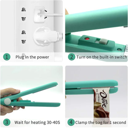 Mini Plastic Bag Sealer Machine Storage Bag Clip Vacuum Sealing Storage Machine Sealer Packing Seal Food Snack Kitchen Gadgets