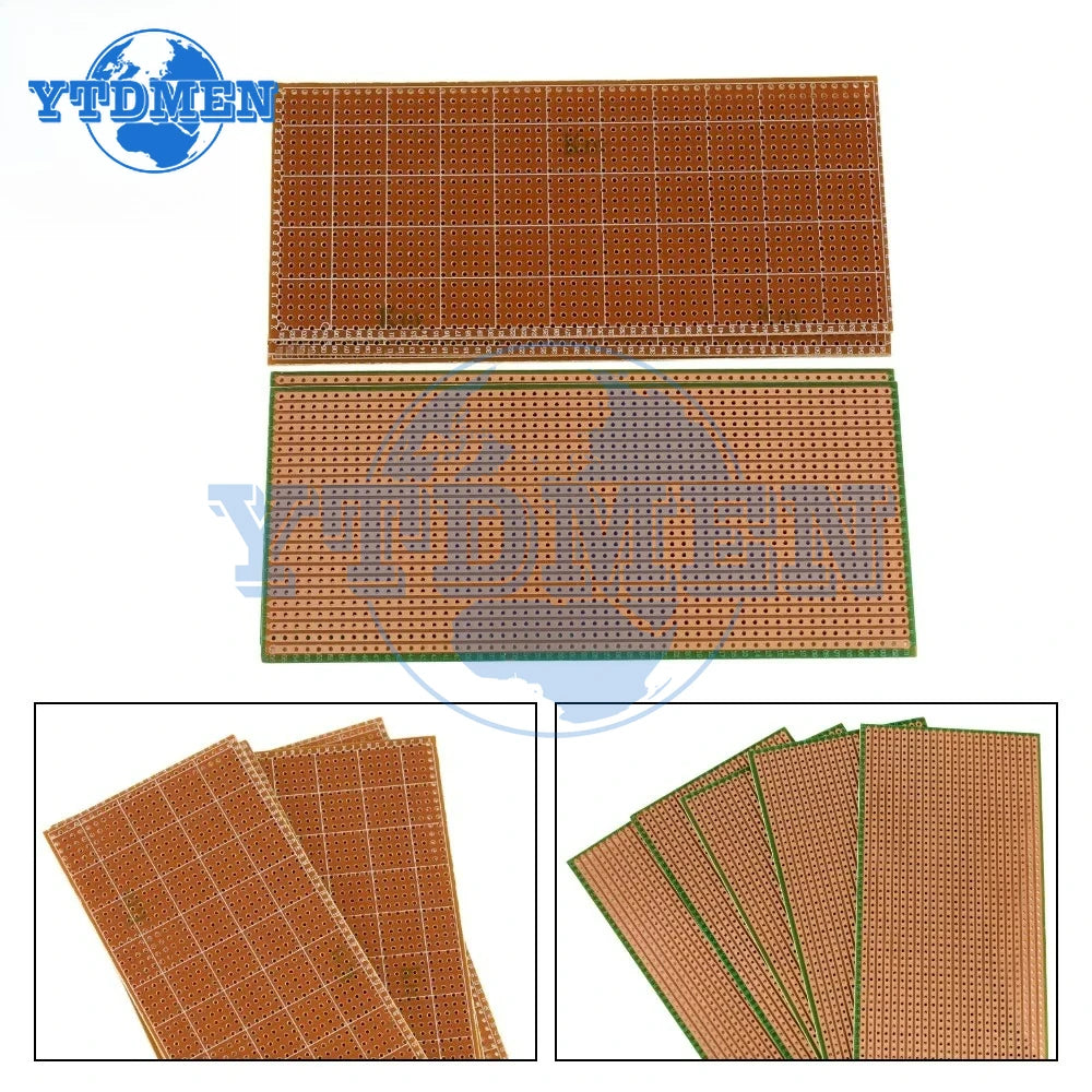 10PCS Stripboard PCB Board 2.5x6.4cm / 6.5x14.5cm Single Side Circuit Board DIY Universal Experiment Prototype Board for Arduino