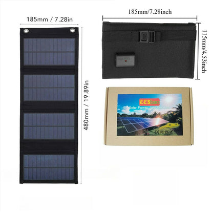EESbao 25W-100W Energy Efficient Foldable Solar Panel 5V USB Waterproof for Outdoor Wild Adventure Power Supply
