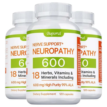 Neuropathy Support Supplement 600mg - Antioxidant, Reduces Stress, Promotes Nerve Health, Cellular Energy, Metabolism,Non-GMO