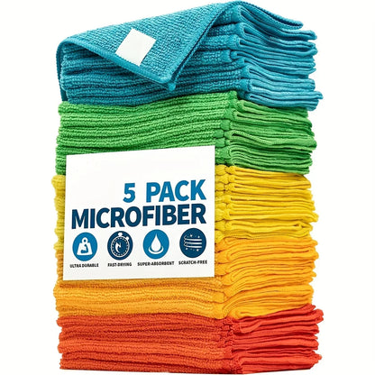 10/5/3pcs Microfiber Cleaning Cloth, Dishwashing Cloth Household Rag Kitchen Bathroom Cleaning Towel Durable Absorbent Towel
