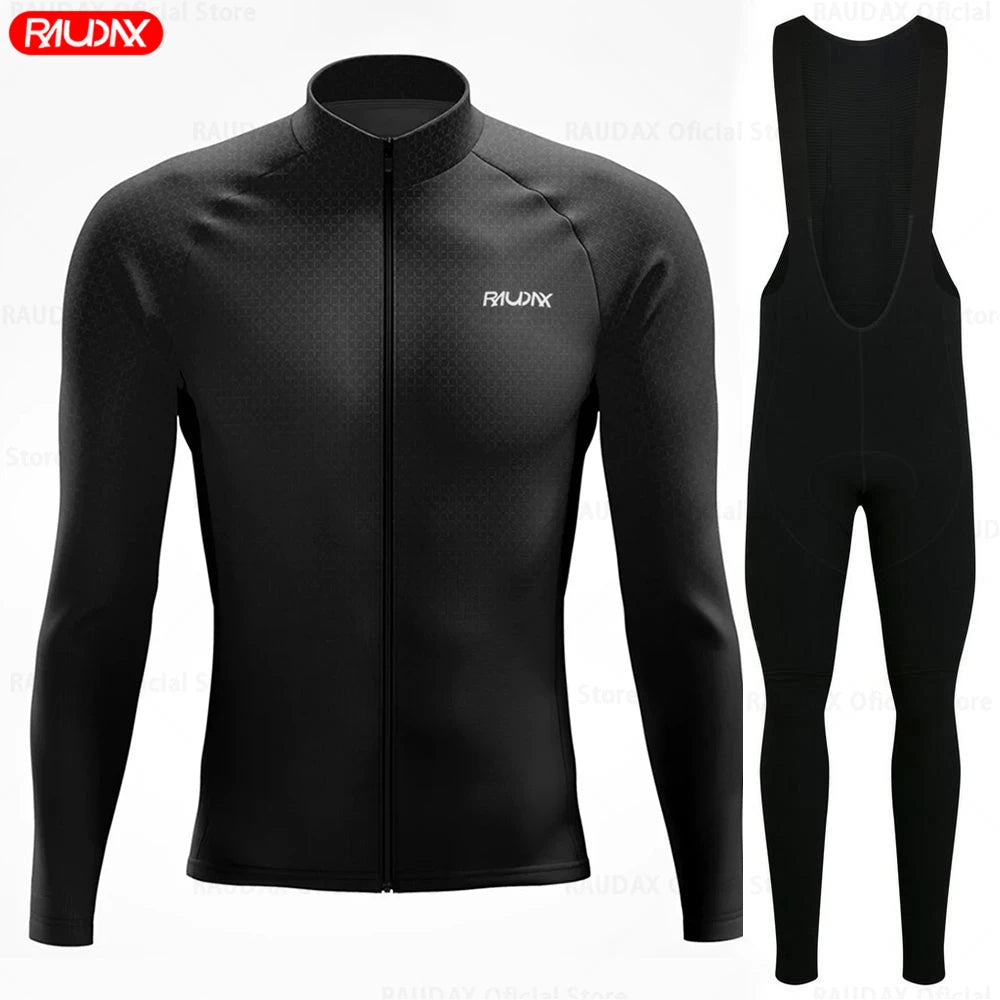 Raudax Spring and Autumn Cycling Jersey Sets Men's Cycling Clothes Mountain Road Bicycle Long Sleeve Roupa De Ciclismo Clothing