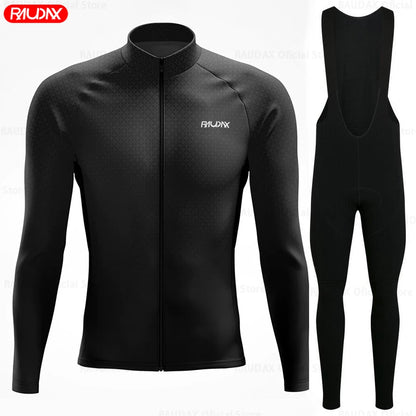 Raudax Spring and Autumn Cycling Jersey Sets Men's Cycling Clothes Mountain Road Bicycle Long Sleeve Roupa De Ciclismo Clothing