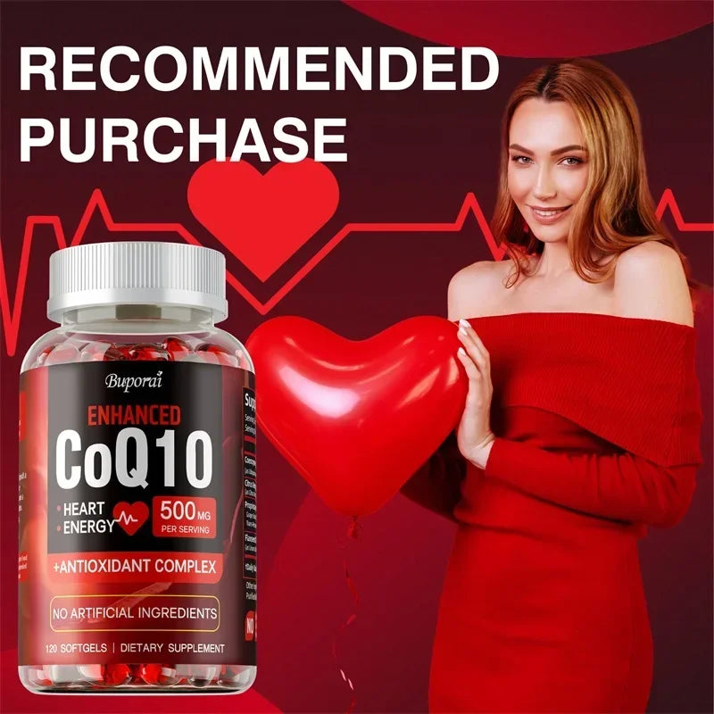 CoQ10 Supplement - Antioxidant, Promotes Blood Circulation, Heart Health and Energy Production, and Enhances Immunity